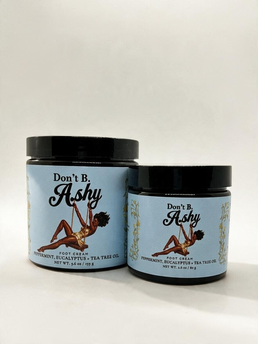 Peppermint, Eucalyptus + Tea Tree foot cream jars